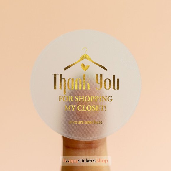 Thank You For Shopping My Closet Stickers with Name or Custom Text - Picture 13 of 17